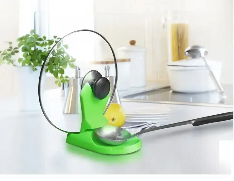 Подставка под кастрюлю и ложку EKqming зеленая