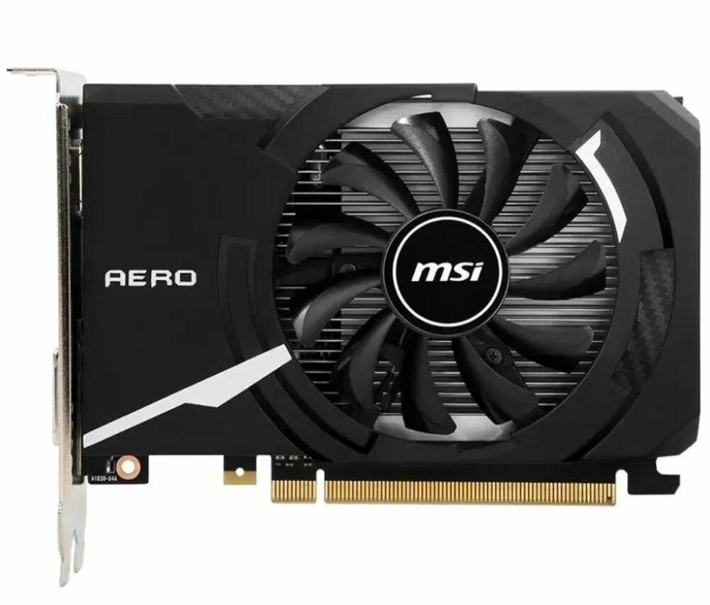 Видеокарта MSI GT 1030 AERO ITX 4GD4 OC (GT 1030 AERO ITX 4GD4 OC) - PCI Express 3.0/3.1 x16, 4 ГБ, DDR4, 64 бит, PCI-E, GPU 2100 МГц