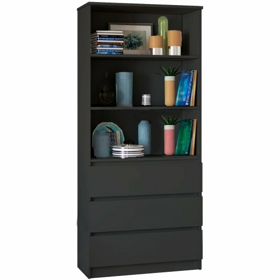 Стеллаж Ориноко Мальм 3 ящика (804х1800х350) Графит