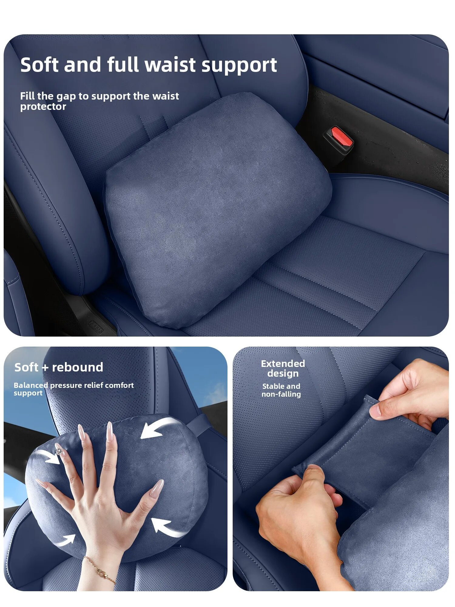 Изображение Для Xiaomi YU7 2025 автомобильная подушка для шеи, поясничная поддержка, замшевая подушка для подголовника, подушка для поддержки талии, подушка для шеи, аксессуары Оранжевый