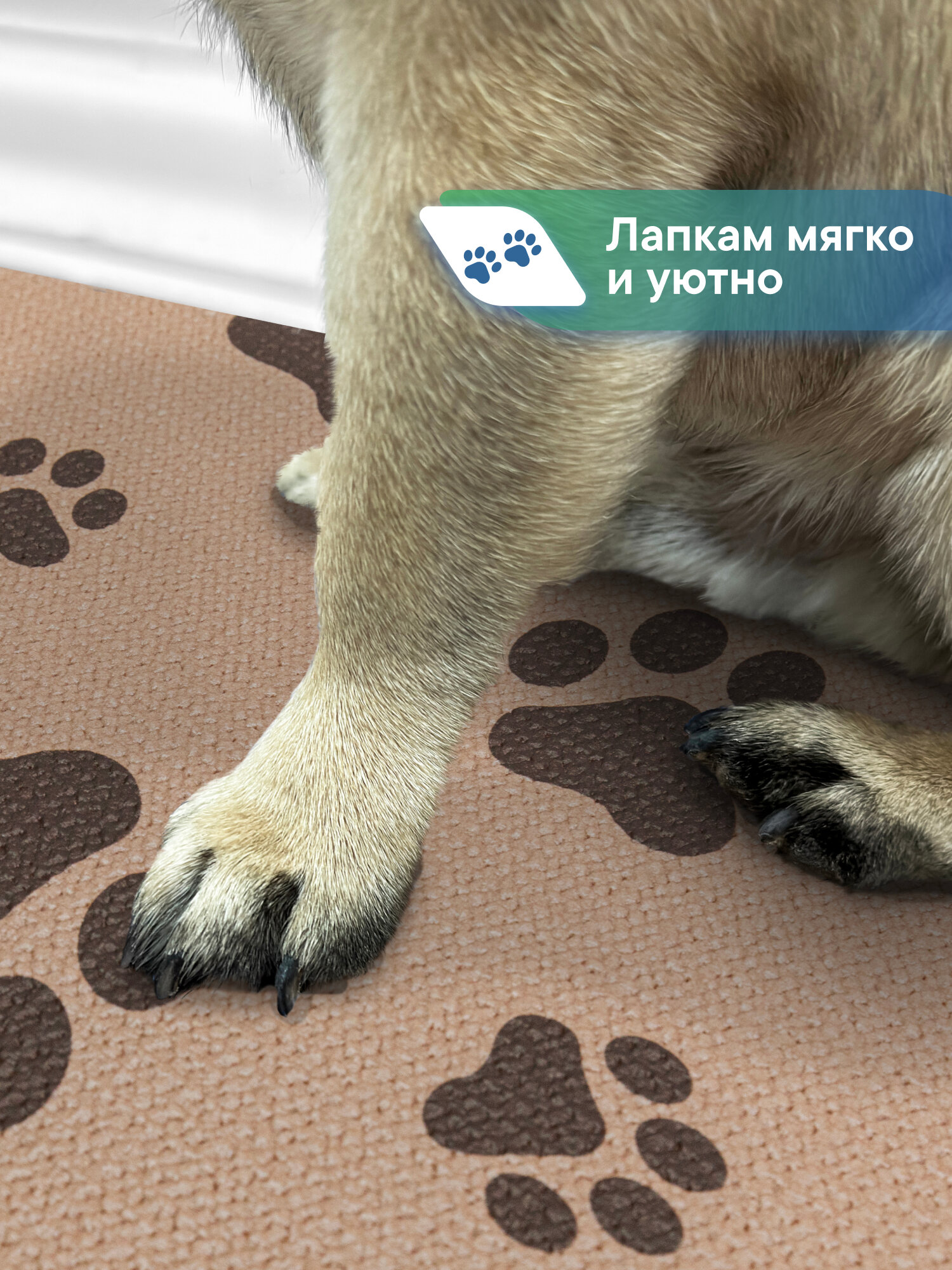 Коврик под миску противоскользящий / коврик для кошек и собак 61х100 см — фото 1