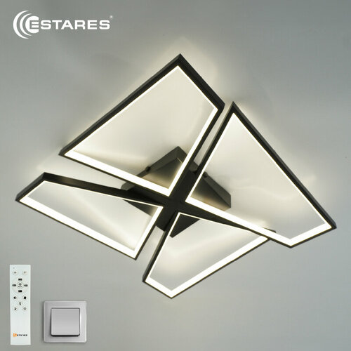 фото Управляемая светодиодная потолочная люстра orlando 120w s-black/white estares