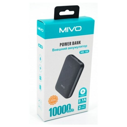 фото Внешний аккумулятор mivo mb-100 10000 mah черный