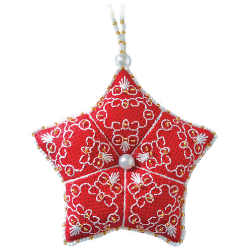 фото Zengana набор для вышивания бисером и нитками золотая звезда 10 х 10 см (m-110)