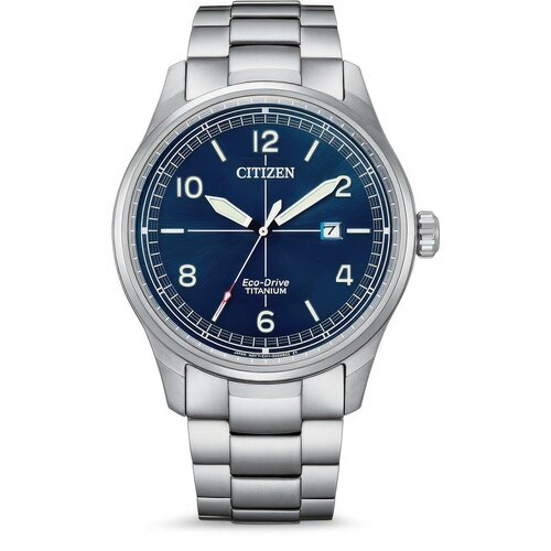Наручные часы CITIZEN Eco-Drive BM7570-80L, серебряный, синий