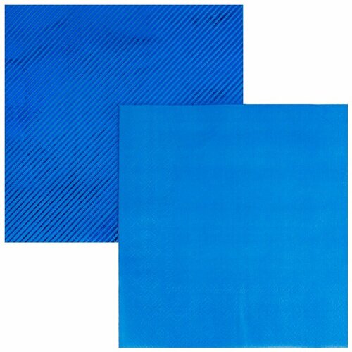 Салфетки блестящие синие, 33х33, 6 штук