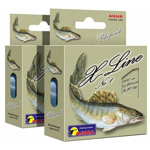 фото Леска aqua x-line pikeperch (судак) 0,20mm, набор 2шт. по 100m