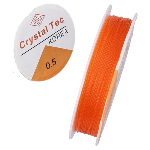 Резинка для бисера CRYSTAL TEC диаметр 0,5 мм, 20 метров (оранжевый)