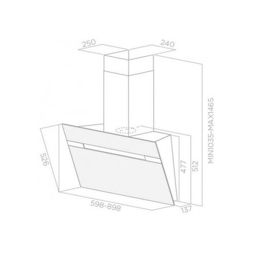 Вытяжка каминная Elica STRIPE BLA90LX черный управление сенсорное 1 мотор 5455000₽