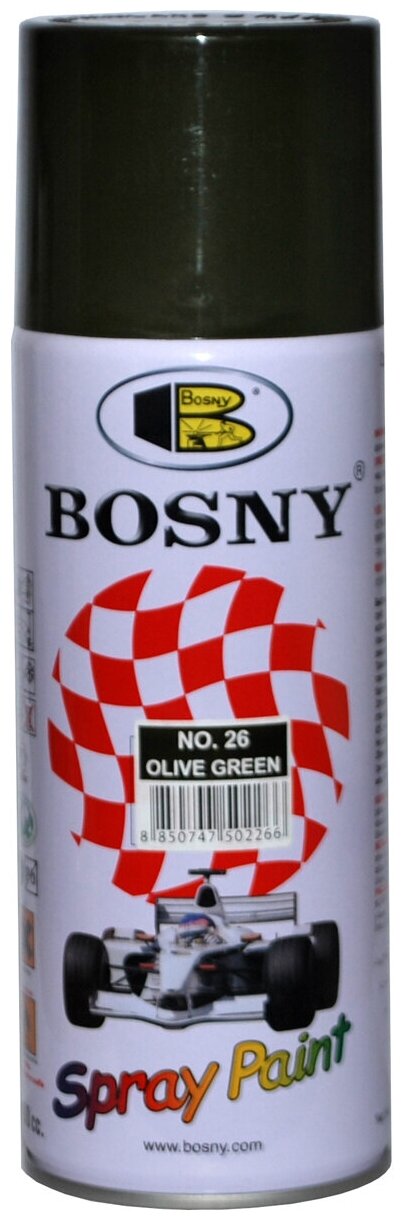 Краска акриловая Bosny аэрозоль, оливковый