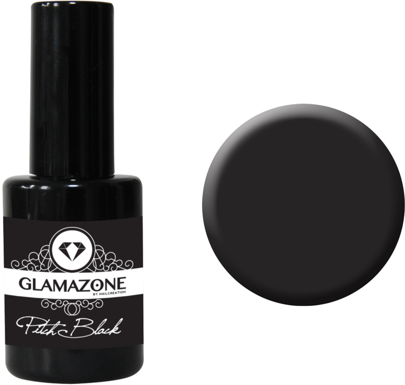 Nail Creation Гель-лак светоотверждаемый Glamazone Pitch Black, 15 мл, Нидерланды