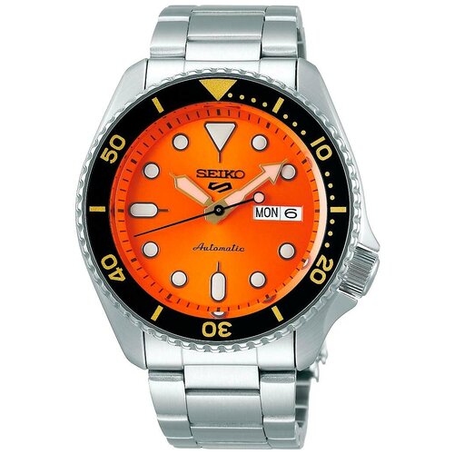Наручные часы SEIKO 5 Sports SRPD59K1, оранжевый, серебряный
