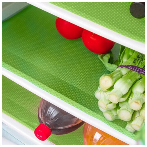 фото Антибактериальные коврики для холодильника, ящиков, полок 45х29см (набор 4шт) (зелёные) нет бренда
