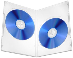 Коробка DVD Box для 2 дисков, 9мм (slim) полупрозрачная, упаковка 10 штук.