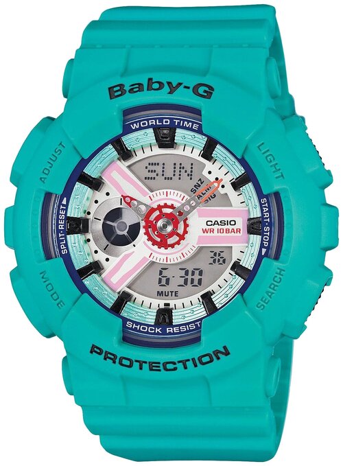 Наручные часы CASIO Baby-G BA-110SN-3A, серый, зеленый