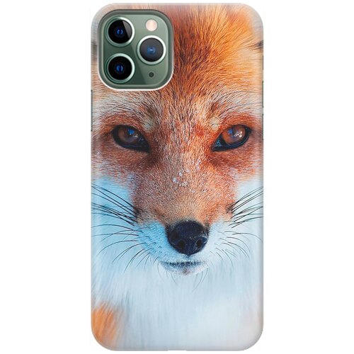 фото Силиконовый чехол на apple iphone 11 pro / эпл айфон 11 про с принтом "спокойный лис" gosso