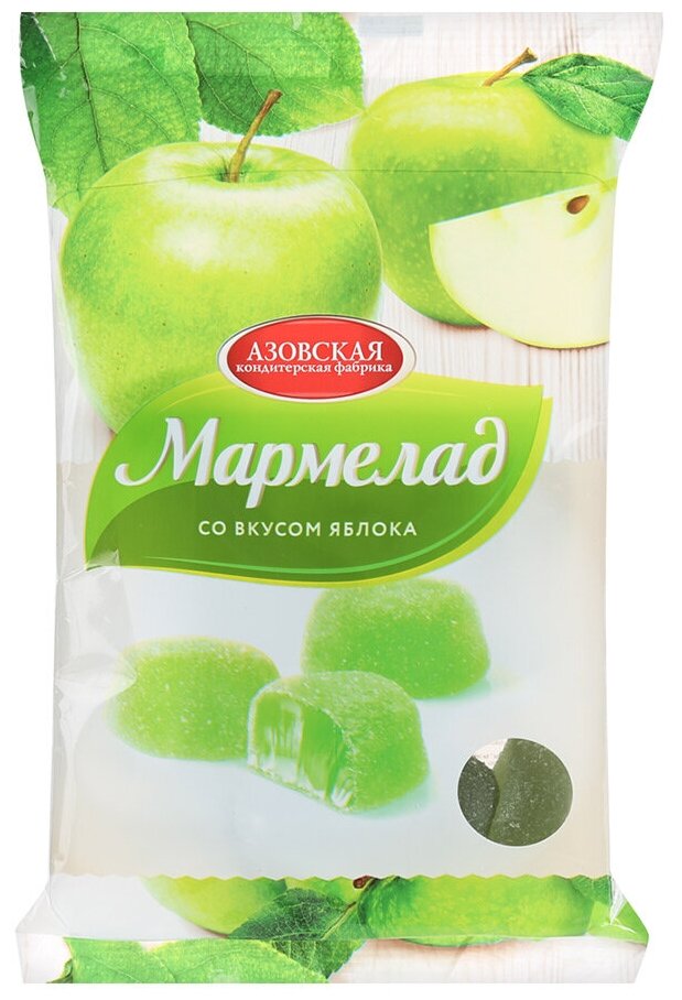 Мармелад Азовская КФ желейный со вкусом яблока 300г - фото №1