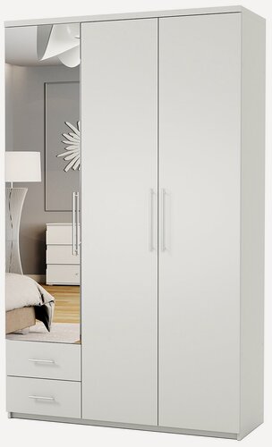 Изображение товара Шкаф трехдверный Комфорт МКЯ-32/1 165х45х220 см, с зеркалом, белый