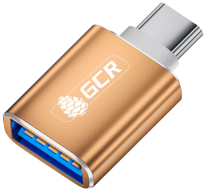 GCR Переходник USB Type C на USB 3.0, M/AF, золотой