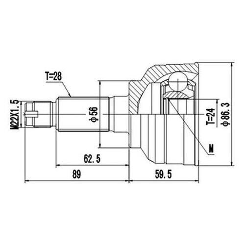 ШРУС Dynamatrix-Korea DCV827010 для Kia Clarus