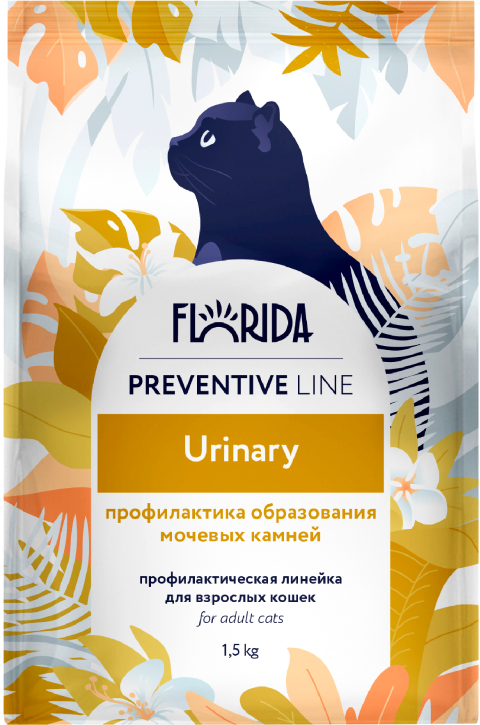 Сухой корм для кошек Florida Urinary Профилактика образования мочевых камней 1.5 кг