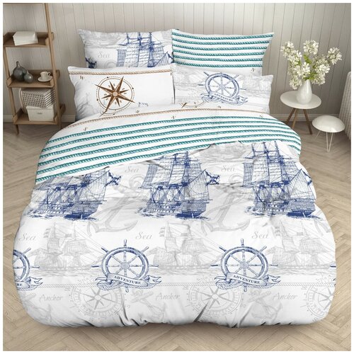 Пододеяльник 200х200 Бязь 100% хлопок Морской Круиз