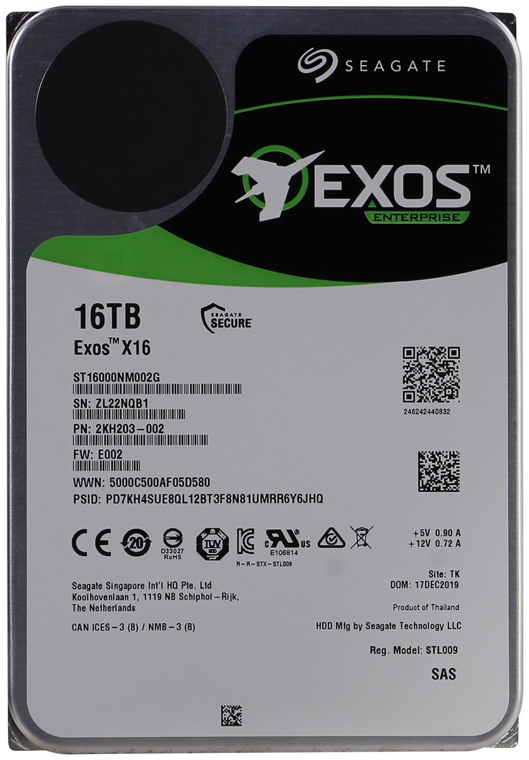 Жёсткий диск 16Tb SAS Seagate Exos X16 (ST16000NM002G)