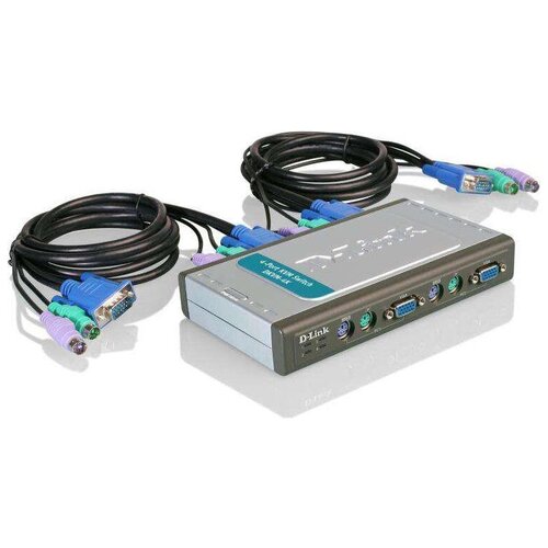 Переключатель kvm 4 компьютера к 1 монитору D-link dkvm-4k (2 кабеля в комплекте) .