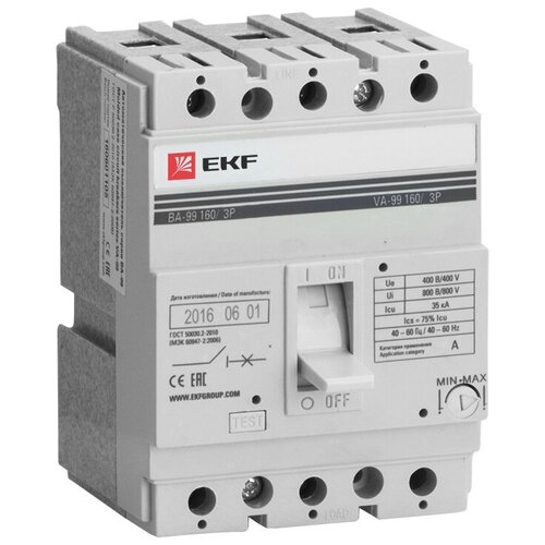 Автоматический выключатель EKF ВА-99/160 (термомагнитный) 35kA 160 А