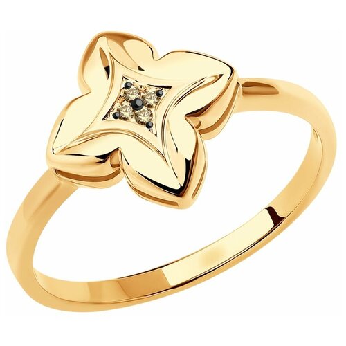 фото Sokolov кольцо из золота с родированием с бриллиантами 1012111, размер 17