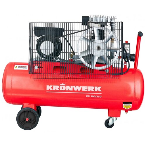 Компрессор масляный Kronwerk KR 100/350, 100 л, 2.2 кВт компрессор масляный metabo 601538000 mega 350 100 w 90 л 2 2 квт