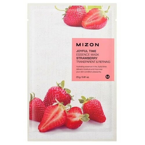 MIZON Тканевая маска для лица с экстрактом клубники Joyful Time Essence Mask Strawberry