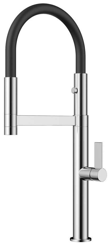 Смеситель для кухни OMOIKIRI Osaka С-BL, хром, чёрный шланг. 4994333