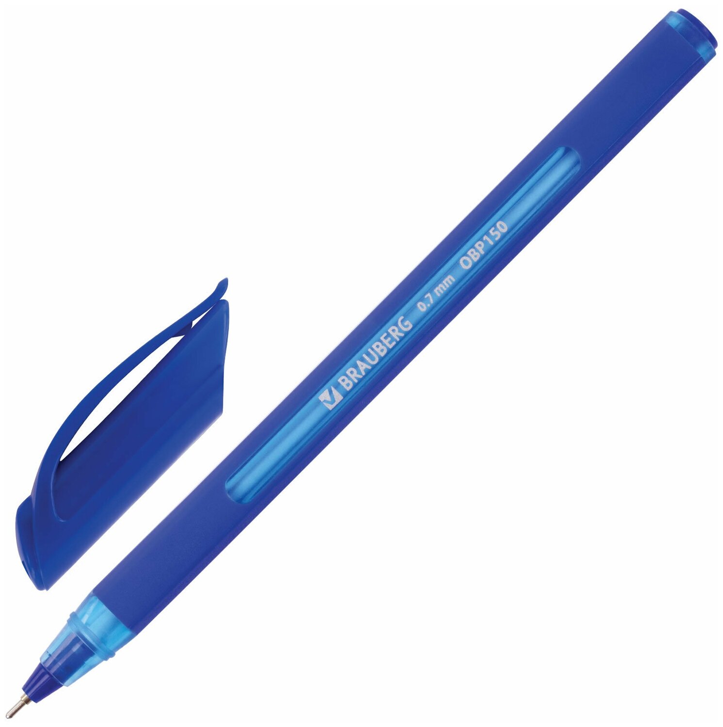 Ручка шариковая масляная BRAUBERG "Extra Glide Soft Blue", синяя, узел 0,7 мм, линия письма 0,35 мм, 142926 (цена за 24 шт)