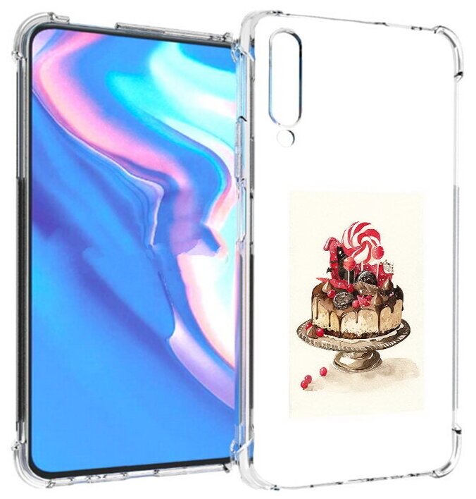 Чехол задняя-панель-накладка-бампер MyPads вкусный торт для Honor 9X Pro/Huawei Y9s/P Smart Pro 2019 противоударный