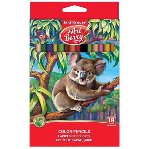 Карандаши цветные ArtBerry трехгранные, 18 цветов