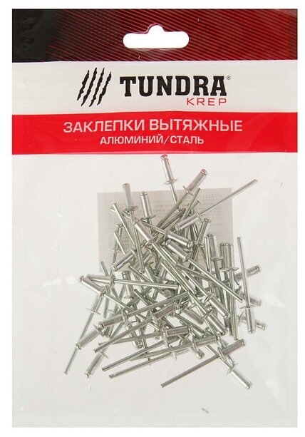 Заклёпки вытяжные тундра krep, алюминий-сталь, 50 шт, 3.2 х 8 мм./В упаковке шт: 1 - фотография № 1