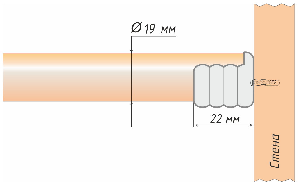 Кронштейн OLEXDECO «Боковой открытый» для трубы диаметром 19 мм. Шоколад, 1 шт. - фотография № 2