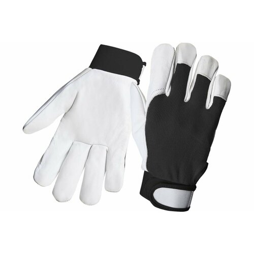 Jeta Safety Перчатки кожаные Winter Mechanic цвет черный/белый/ JLE305-9/L антивибрационные перчатки jeta safety jav01 vp 9 l