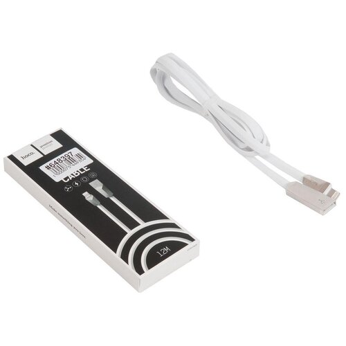 Кабель USB HOCO x4 Zinc для Lightning, 2.4 A, длина 1.2 м, белый 100d anti spy tempered glass for iphone 12 11 pro xs max x xr screen protector iphone 7 8 6 6s plus 5 5s se 2020 privacy glass