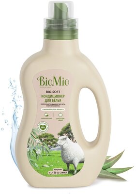 Кондиционер для белья BioMio BIO-SOFT с эфирным маслом эвкалипта, экологичный концентрат, 1 л