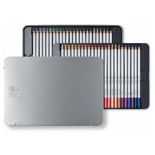 набор кистей winsor Winsor & Newton Набор профессиональных цветных карандашей 48 штук (WN0490014), 48 шт.