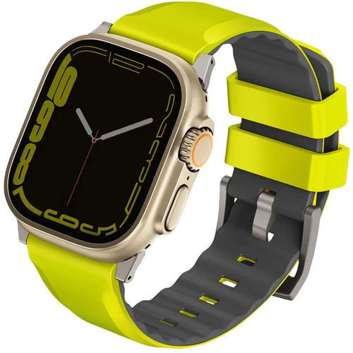 Ремешок Uniq Linus Airosoft silicone для часов Apple Watch All 42-44-45-49 мм, лайм/зеленый