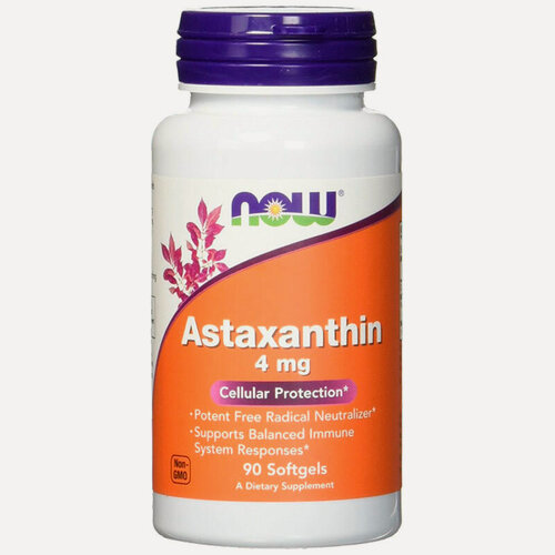Изображение товара Astaxanthin 4 mg (Астаксантин 4 мг) 90 мягких капсул (Now Foods)