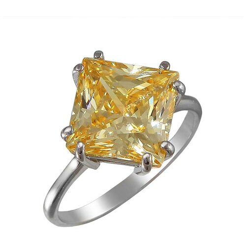 фото Эстет кольцо с 1 фианитом из серебра с16к253183, размер 18.5