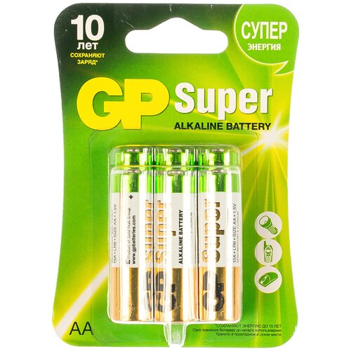 батарейка gp super alkaline aa в упаковке 8 шт Батарейка GP Super Alkaline AA, в упаковке: 6 шт.