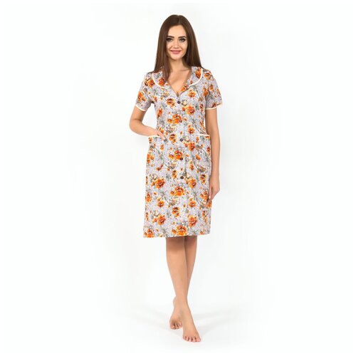 фото Халат из бязи на пуговицах фокстрот, модель 03, размер 50, арт дизайн артдизайн