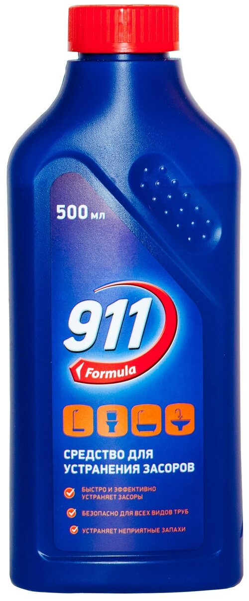 911 Formula средство для устранения засоров гель, 0.5 л