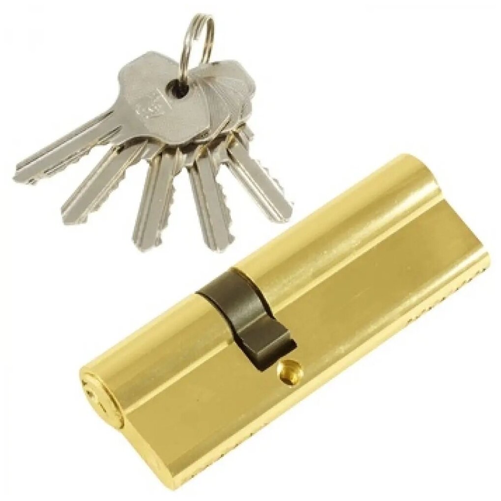 Цилиндровый механизм 90 мм (55/35) ключ-ключ / личинка замка 55х35 / Полированная латунь