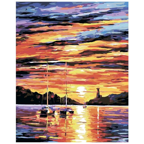 Закат на побережье Раскраска картина по номерам на холсте картина по номерам закат на побережье 40x50 см фрея